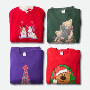 Mysterie-sweater | Vintage lelijke kersttrui | Jaren 90, Y2K vakantiefeest ronde hals, plakkerige kerstsweaters
