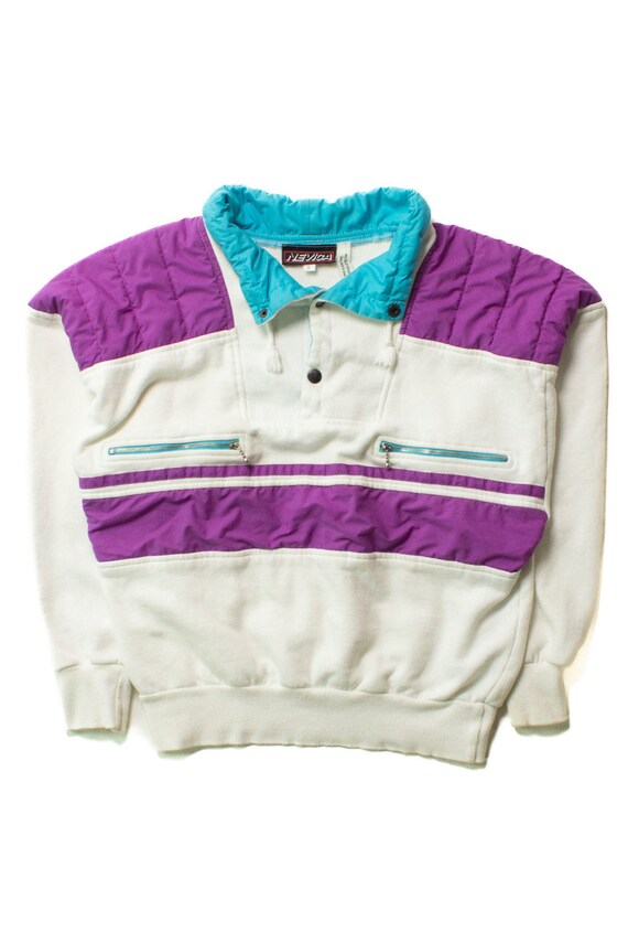 Vintage Purple Panel Sport Sweatshirt (1980s)