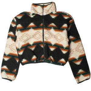 Geometric Print Sherpa Jacket