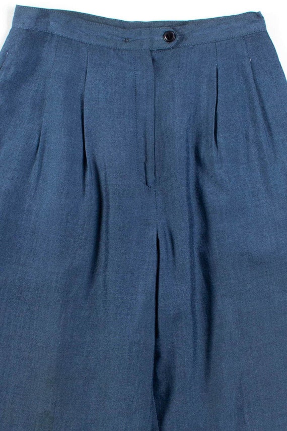 パンツ 60's Blue&Black Chambray Wool Slacks Chambray Pleated Pants (sz. 4) - Etsy