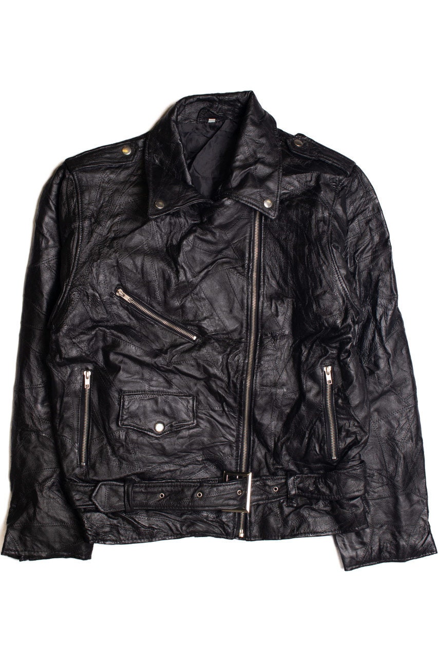 ジャケット・アウター AND logo leather jacket The Next Retro Color Matching Motorcycle Leather Jacket For