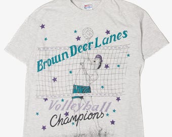 Vintage Brown Deer Lanes Volleyball Champions T-Shirt (1990s)