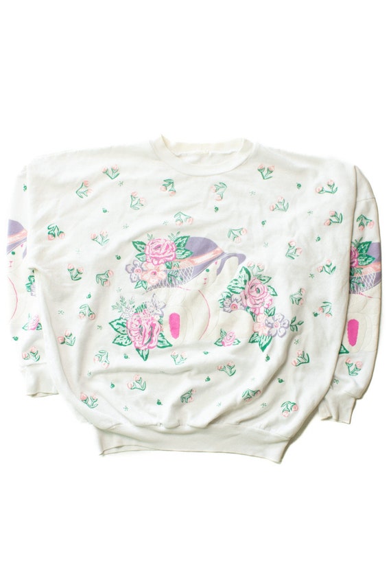 Vintage Floral Teddy Bears All Over Graphic Sweats