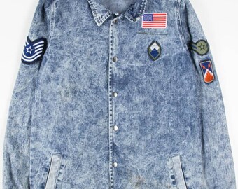 Vintage Acid Washed Denim Shirt Jacket 1259