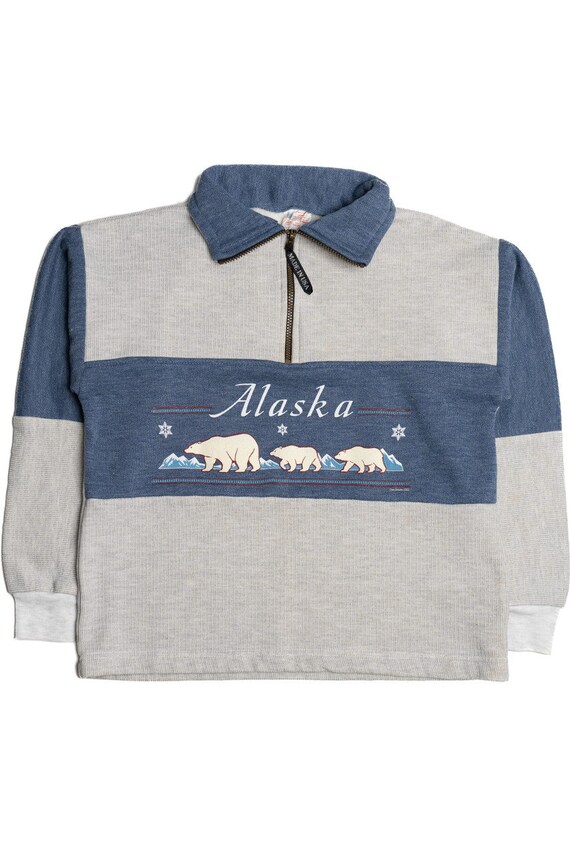 Vintage "Alaska" Polar Bears Quarter Zip Sweatshir