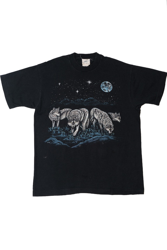 Vintage Wolf Pack Under The Moon T-Shirt
