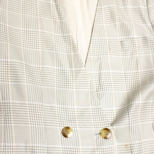 Vintage Gray Houndstooth Double Breasted Blazer (1980s)