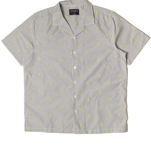 Striped Pot Leaf Button Up Shirt