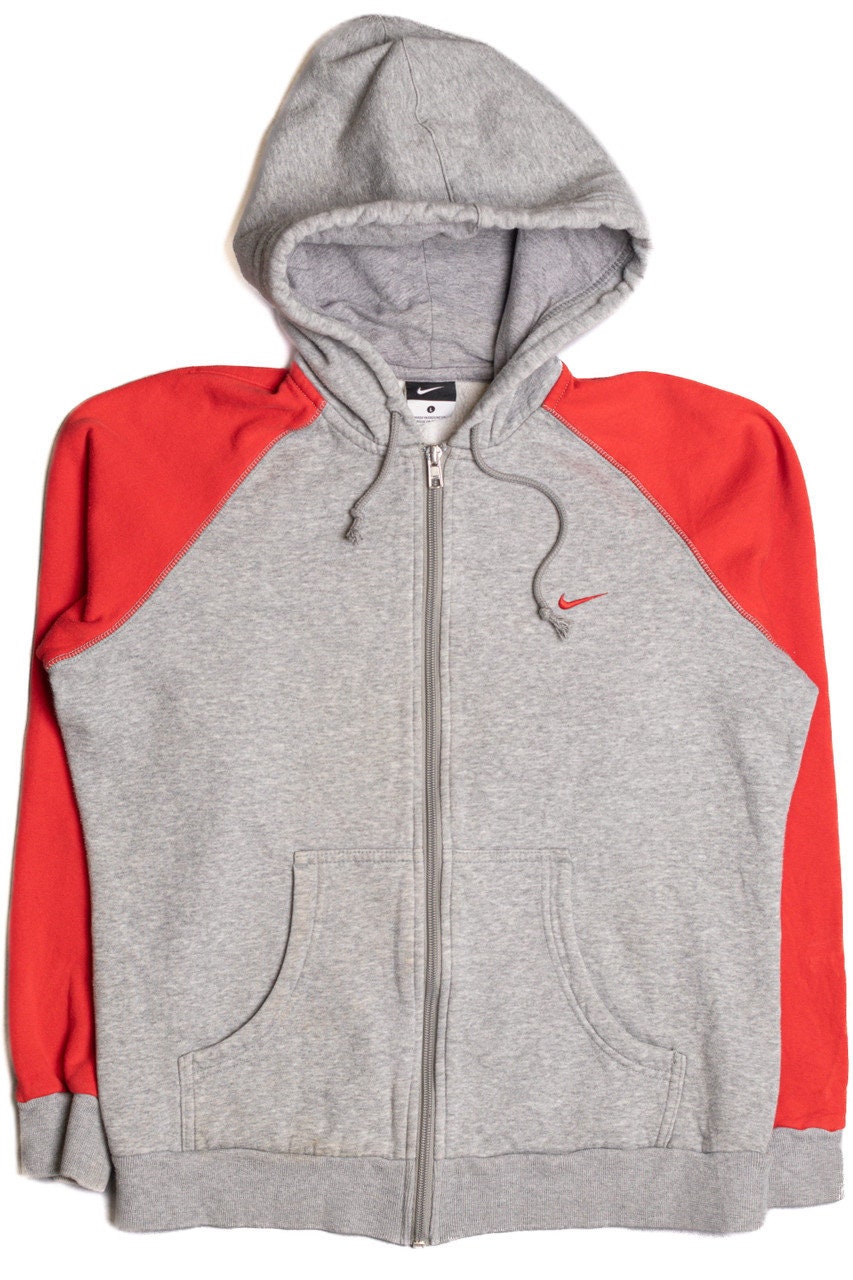 grey and red nike jumper