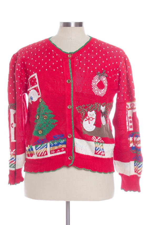 Red Ugly Christmas Cardigan 29859 - image 1