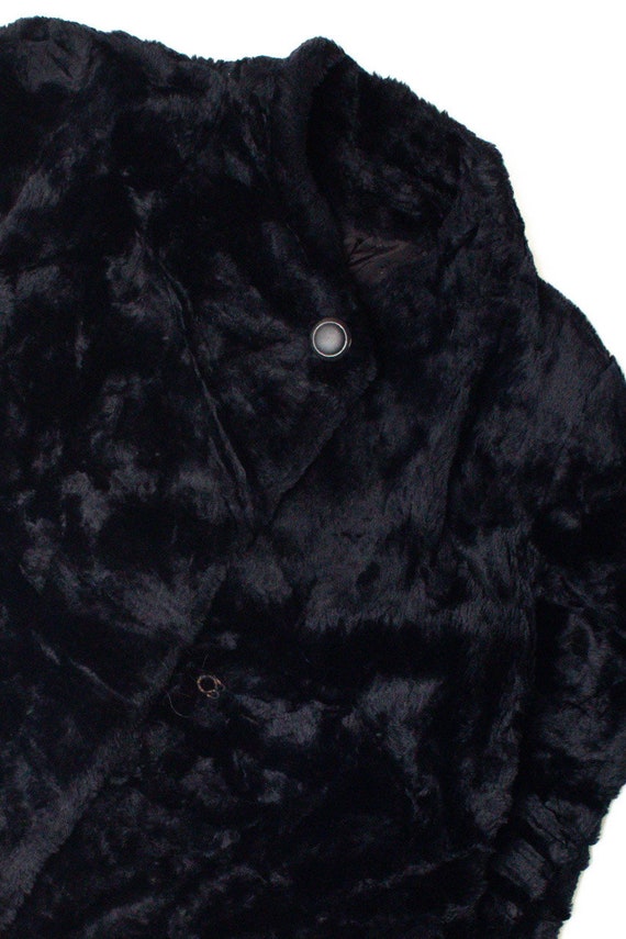 Dark Blue Faux Fur Coat 1