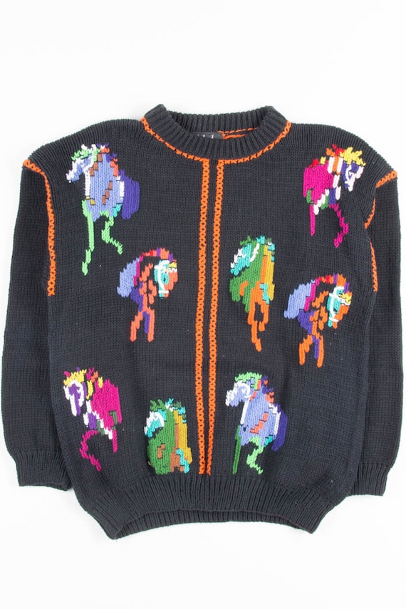 Vintage Rainbow Horses Sweater