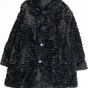 Black Reversible Novelty Faux Fur Coat