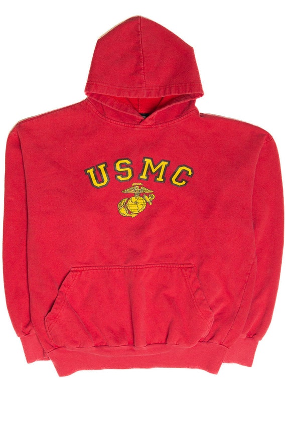 Vintage USMC Hooded Sweatshirt - image 1
