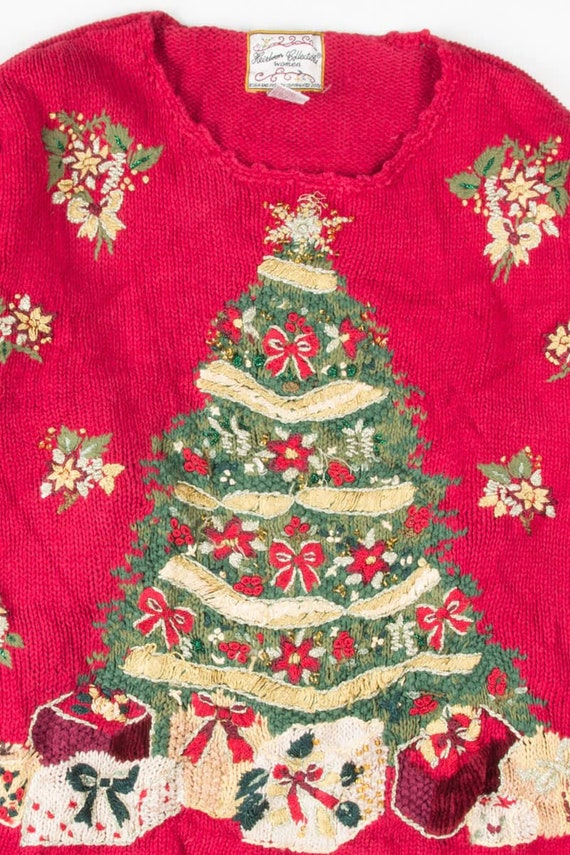 Ragstock Old School Christmas Sweaters Red Ugly Christmas Pullover