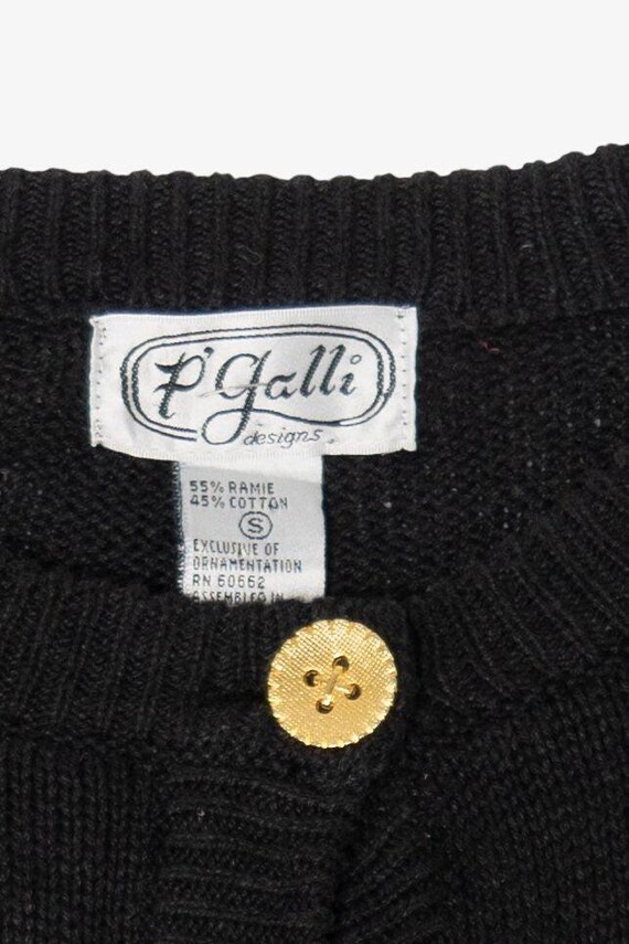 Vintage Black P'Galli Teddy Bears Cardigan (1990s) View 5