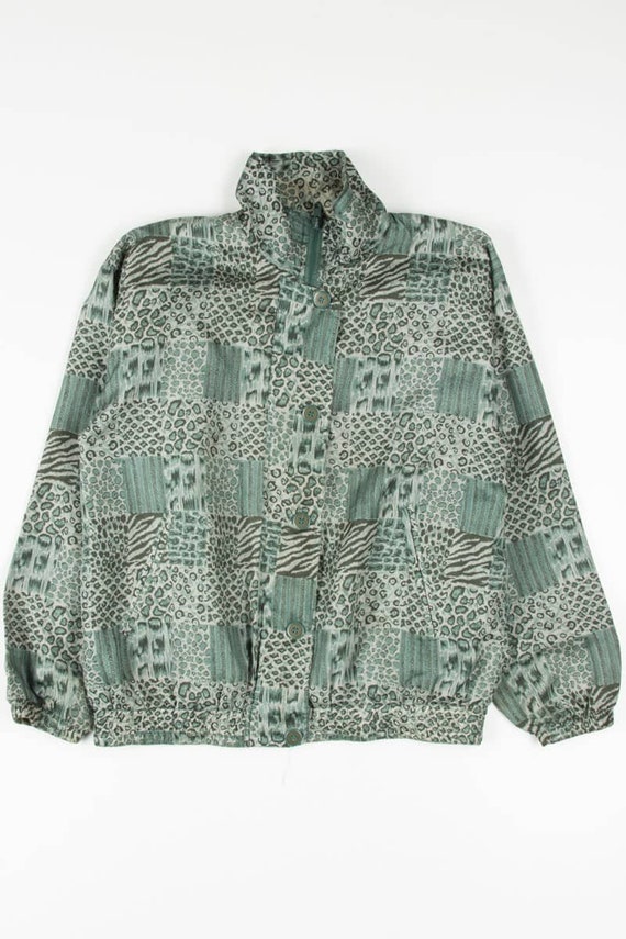 Patchwork Animal Print Silk Jacket 19229 - image 2