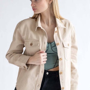 Khaki Washed Denim Shacket