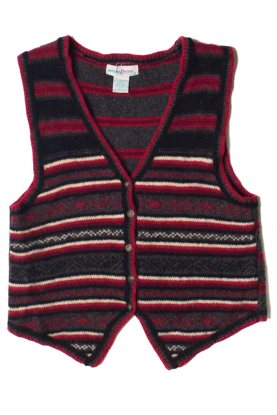 Pull En Laine Vintage Bleu Noir Little Pig's Whisker Pull - Taille 40 - Femme - Allen Solly
