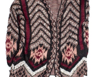 Vintage Pink Rose Fair Isle Cardigan