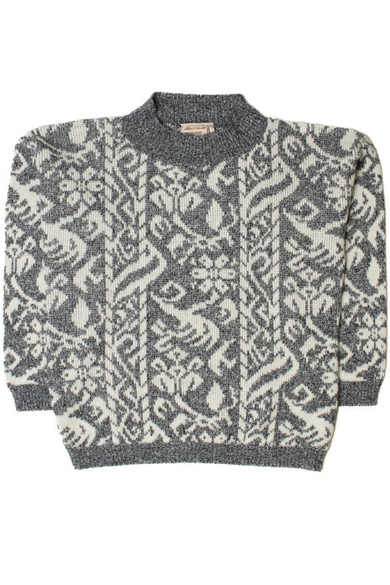 Vintage Vertical Print 80s Sweater 4235