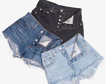 Levi's 501 Button Fly Denim Cut Off Shorts