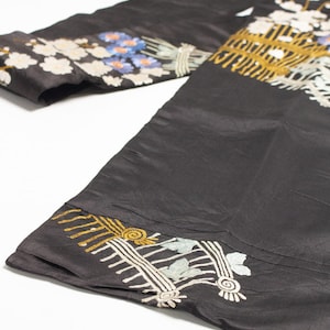 Vintage Embroidered Flower Garden Nagoya Obi