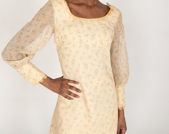 Vintage Arpeja Young Edwardian Floral Dress (1970s)