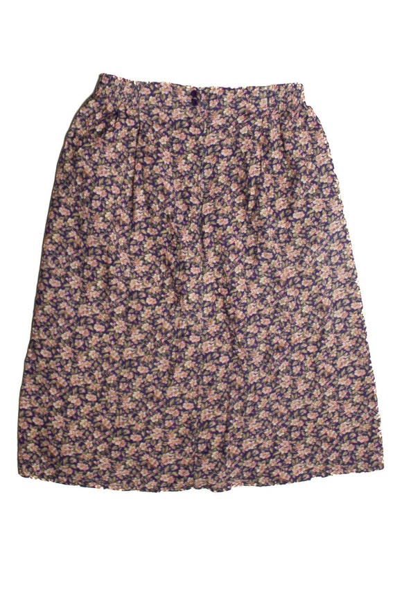 Vintage Floral Midi Skirt (1990s) 642