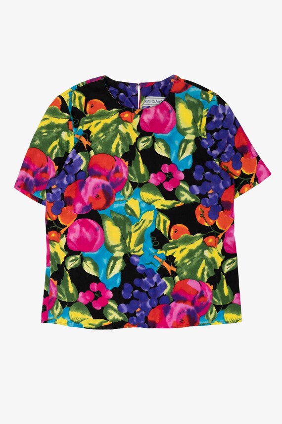 Vintage Colorful Fruits Norton McNaughton Blouse Top (1990s)