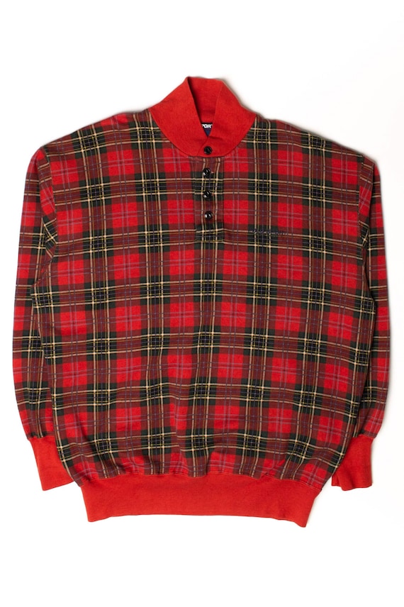 Vintage Polo Sport Red Plaid Sweatshirt (1990s) - image 1