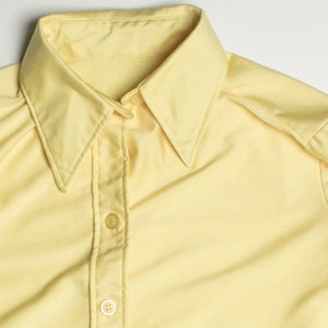 Vintage Shiny Yellow Button Up Shirt