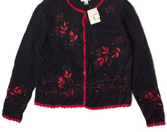 Vintage Embroidered Christopher & Banks Cardigan Sweater