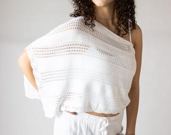 Poncho in maglia mista