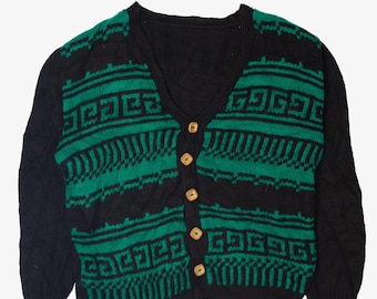 Vintage Green 80s Cardigan (1980s)