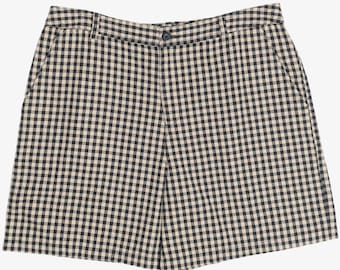 Vintage Beige & Black Gingham Shorts (2000s)