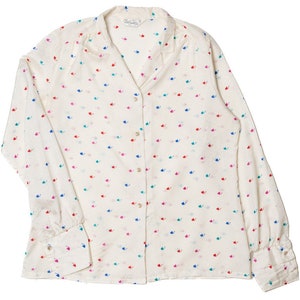 Vintage Floral Ivory Blouse Top