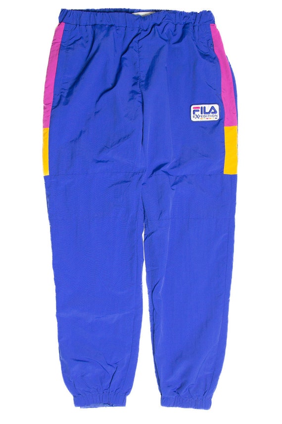 Vintage Fila Track Pants Dark Grey Polyester Sweatpants