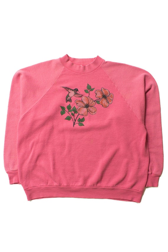 Vintage Pink Hummingbird Sweatshirt (1990s)