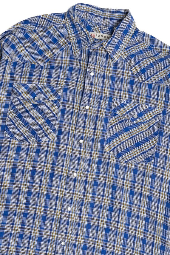 ローパー ブルー チェック柄 ボタンアップ シャツ 1187 - Etsy 日本