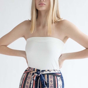 Strapless Ruffle Bell Bottom Jumpsuit