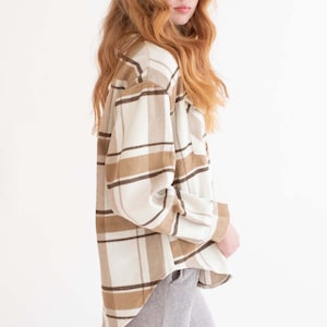 Mocha Brushed Plaid Jacket