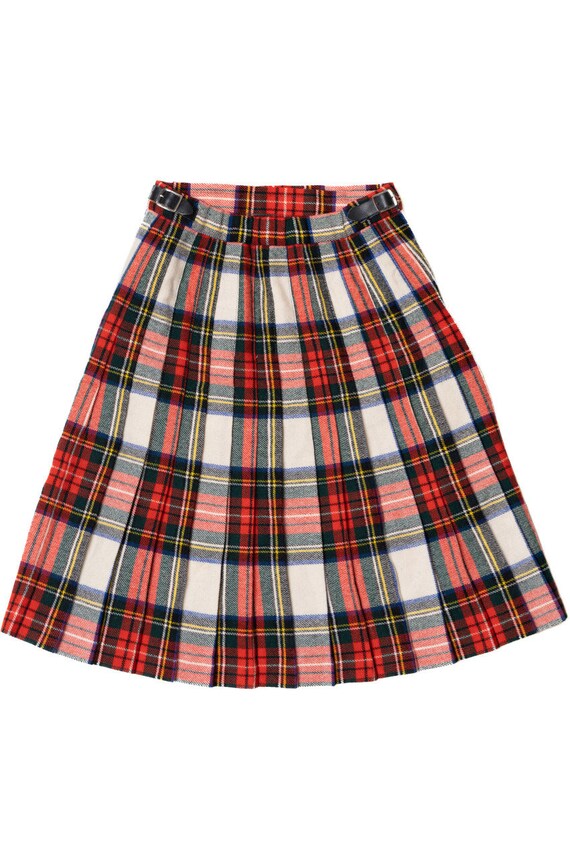Vintage High Waisted Plaid Mini Skirt