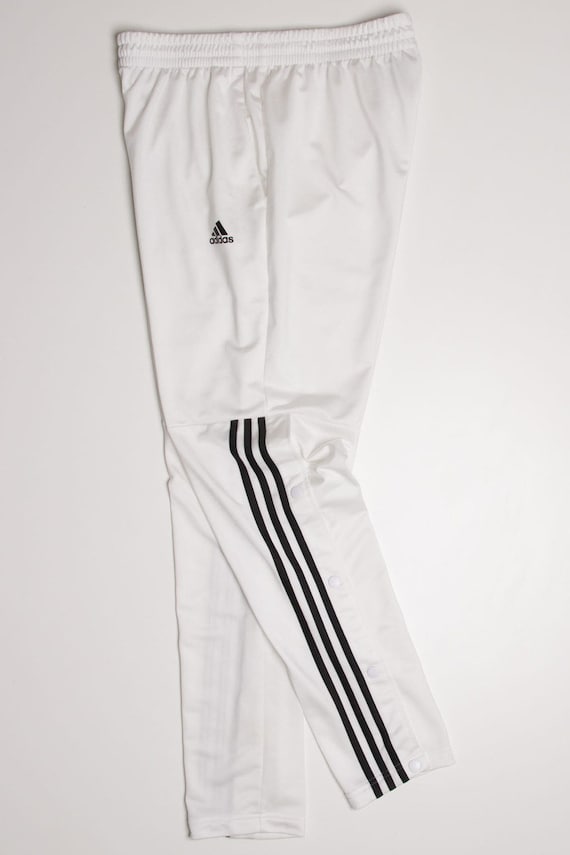 white adidas snap pants