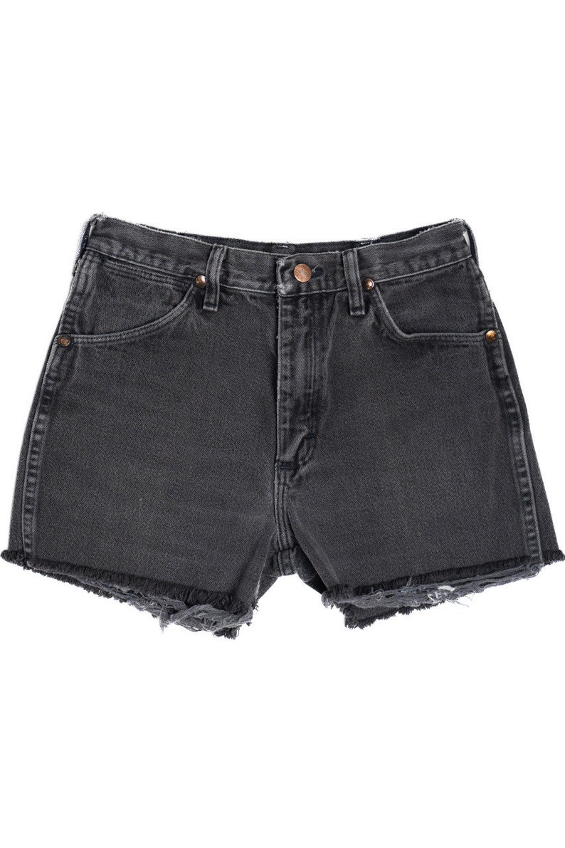 Vintage Wrangler Denim Cut Off Shorts Faded Black Wash