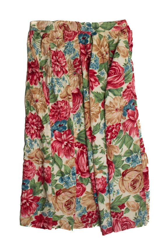 Vintage Floral Midi Skirt (1990s) 651 - image 1