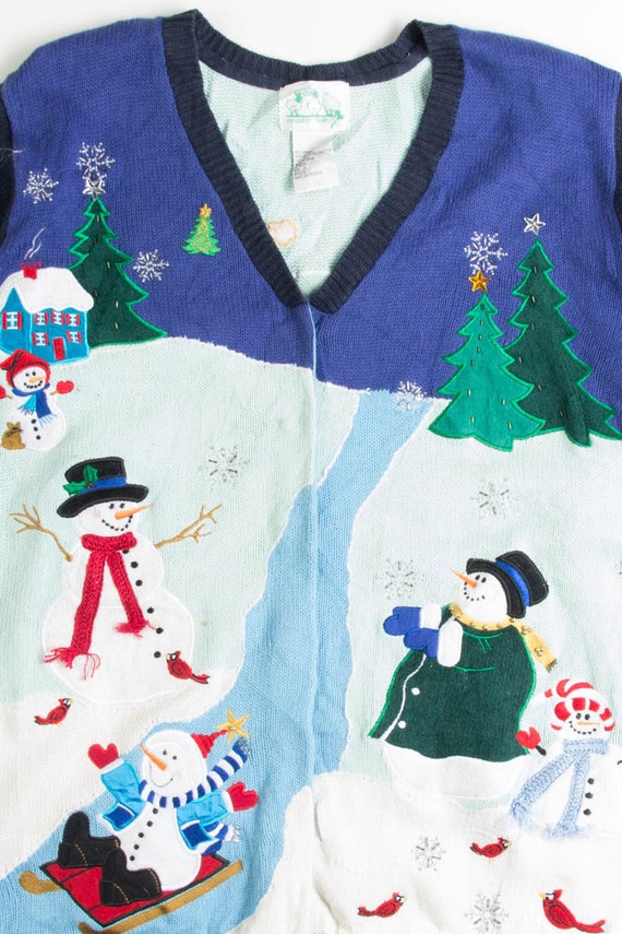 Blue Ugly Christmas Cardigan 50389
