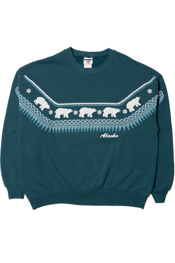 Vintage "Alaska" Polar Bear Pattern Sweatshirt