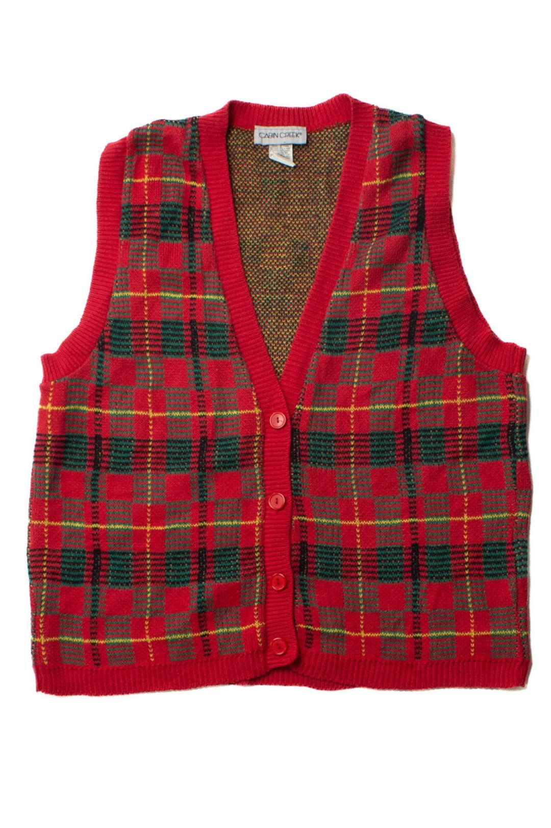 Green plaid sweater vest hotsell