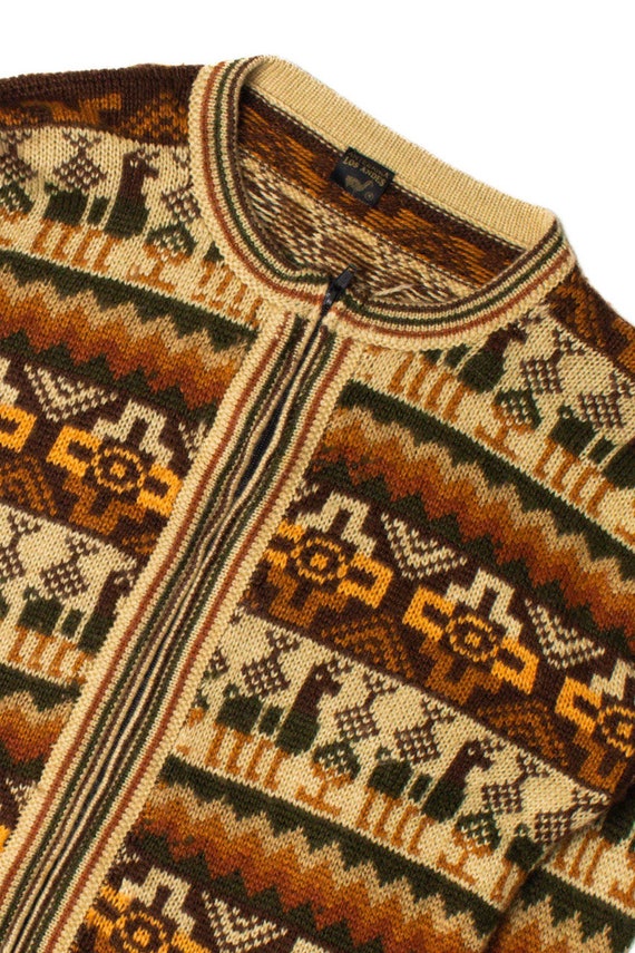 Brown Alpaca Patterned Sweater